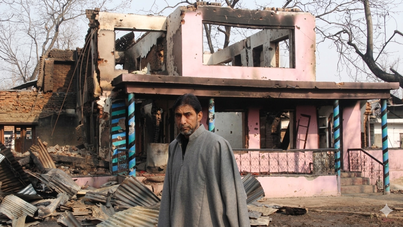 Damage House in Kashmir